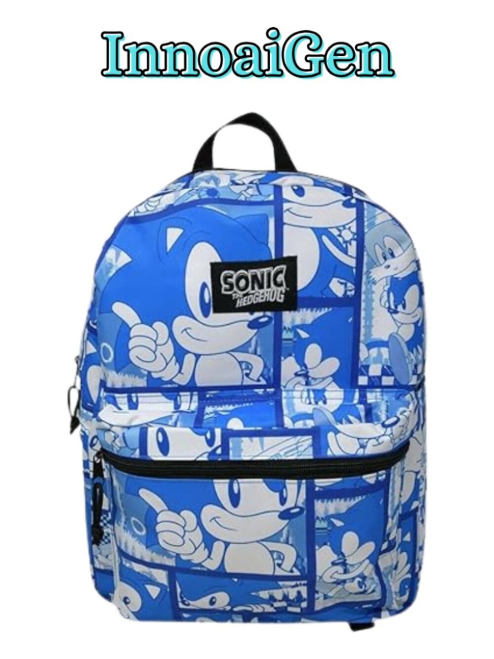 Sonic the Hedgehog Blue Graphic Print School Backpack Boys Kids NWT One Size